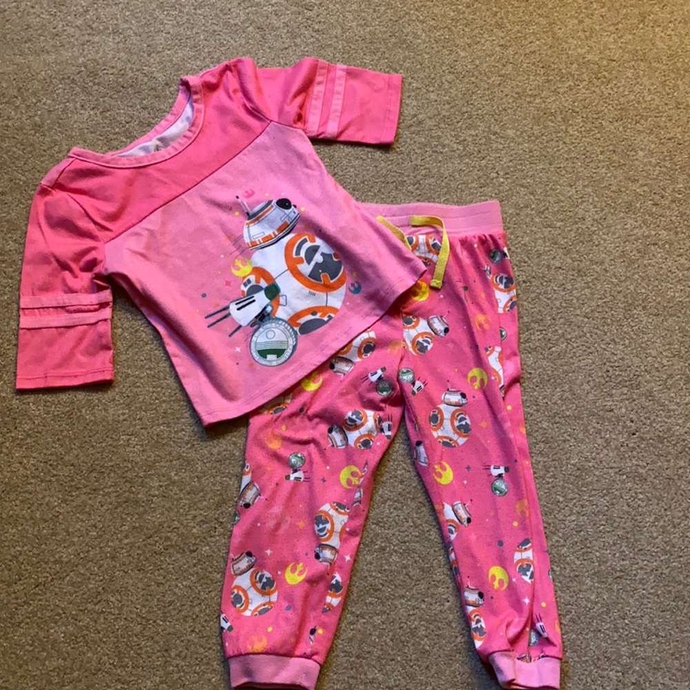 Disney pink BB8 2pc pajamas, size 4